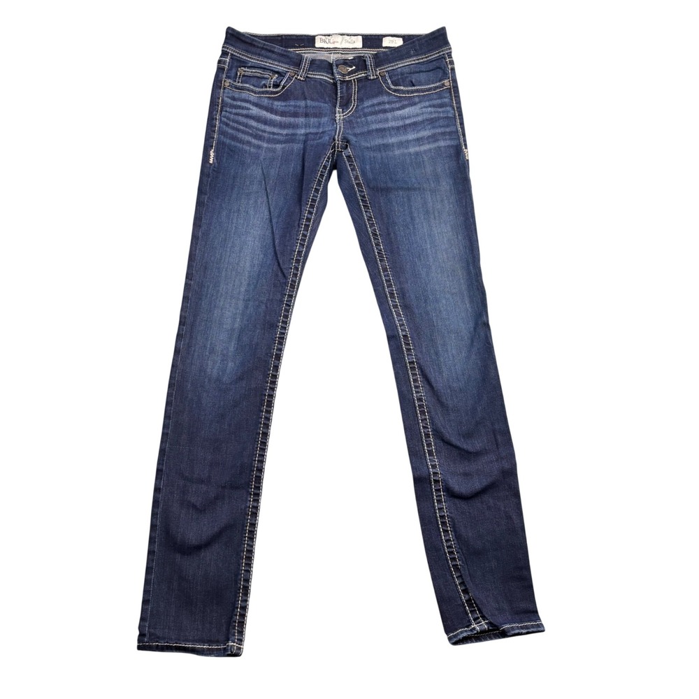 BKE Stella Low Rise Skinny Jeans Dark Wash Distressed 29L 29x33.5